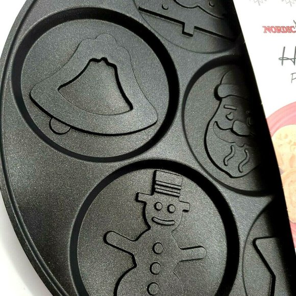 Nordic Ware Holiday Snowman Angel Pancake Pan Cast Aluminum Non-stick - Picture 8 of 13
